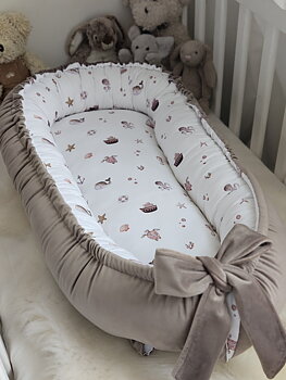 Babynest Bella gråbeige modell 725