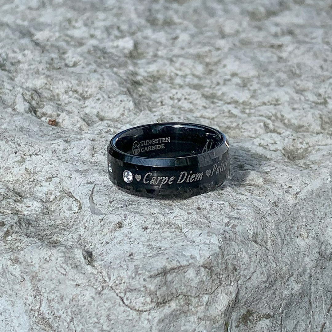 Diamantring FB1000 Diamant Black - Tungsten ægte diamanter - 5