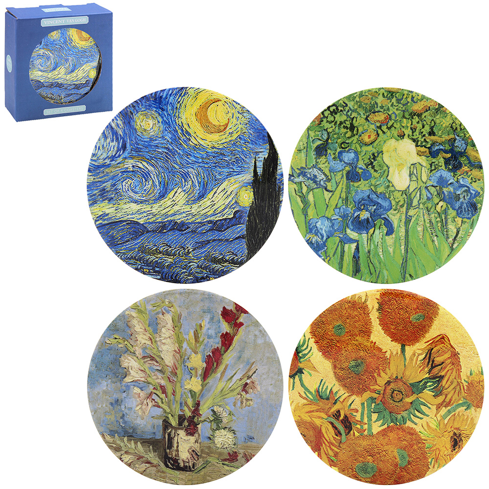 Vincent Van Gogh - Glasunderlägg i porslin 4-pack