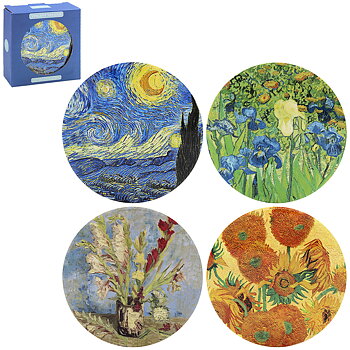 Vincent Van Gogh - Glasunderlägg i porslin 4-pack