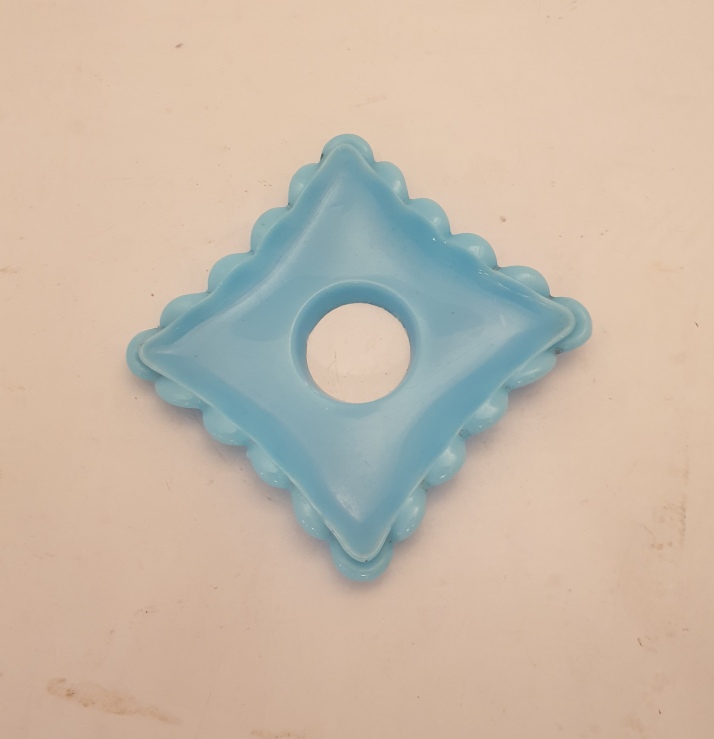 Light cuffs turbine pattern turquoise glass rhombic - 2