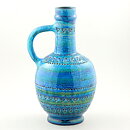 Aldo Londi (Rimini Blu 1957) Turquoise Vase with Incised Decor 30 cm