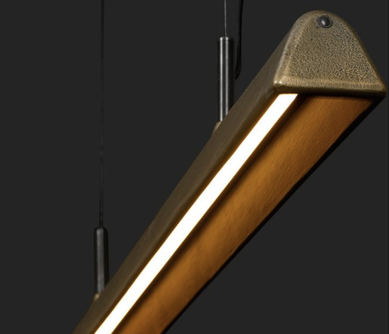 Långsträckt Lampa  -  STRETTO  - Frezoli, Mörk mässing  - 8