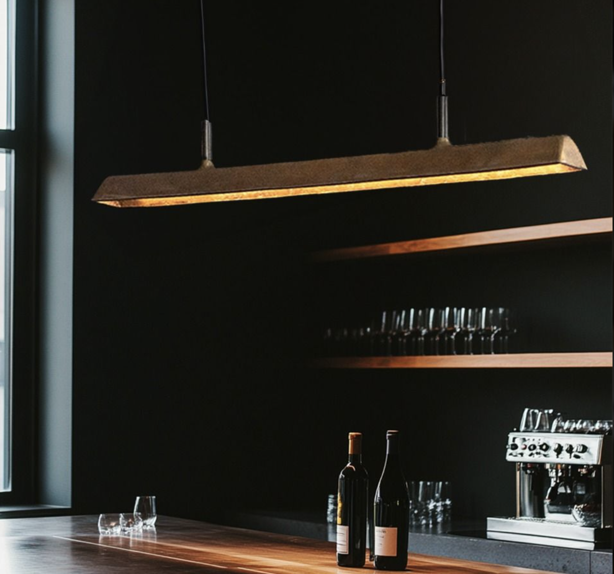 Långsträckt Lampa  -  STRETTO  - Frezoli, Mörk mässing  - 10