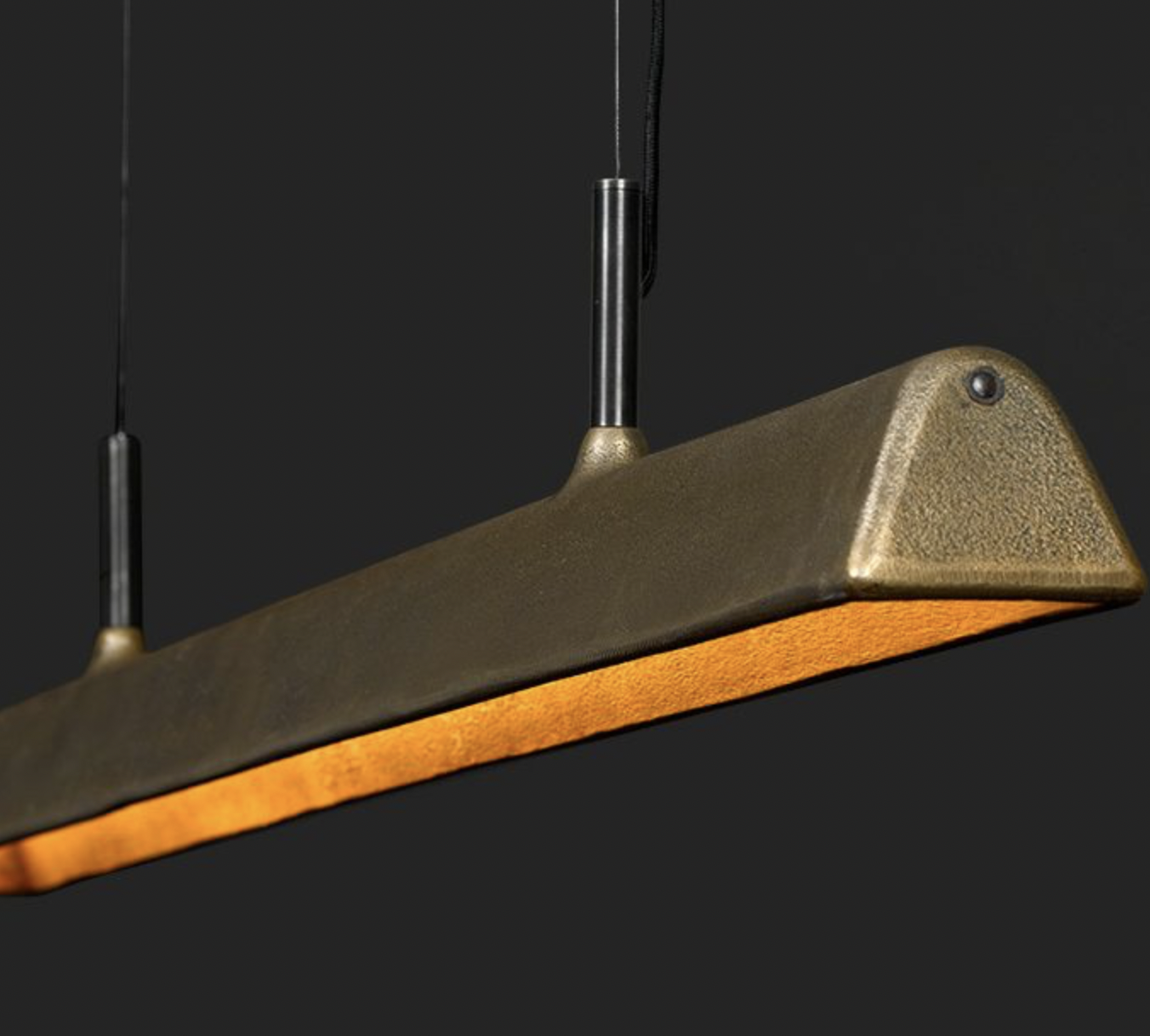 Långsträckt Lampa  -  STRETTO  - Frezoli, Mörk mässing  - 9