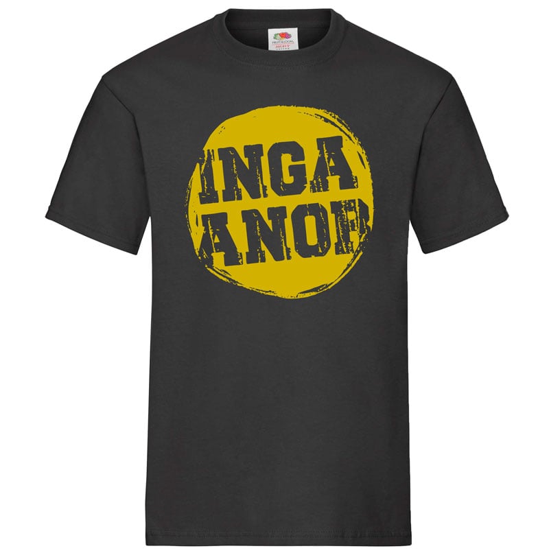 Inga Anor - logga - T-shirt (Svart tröja med gult tryck)