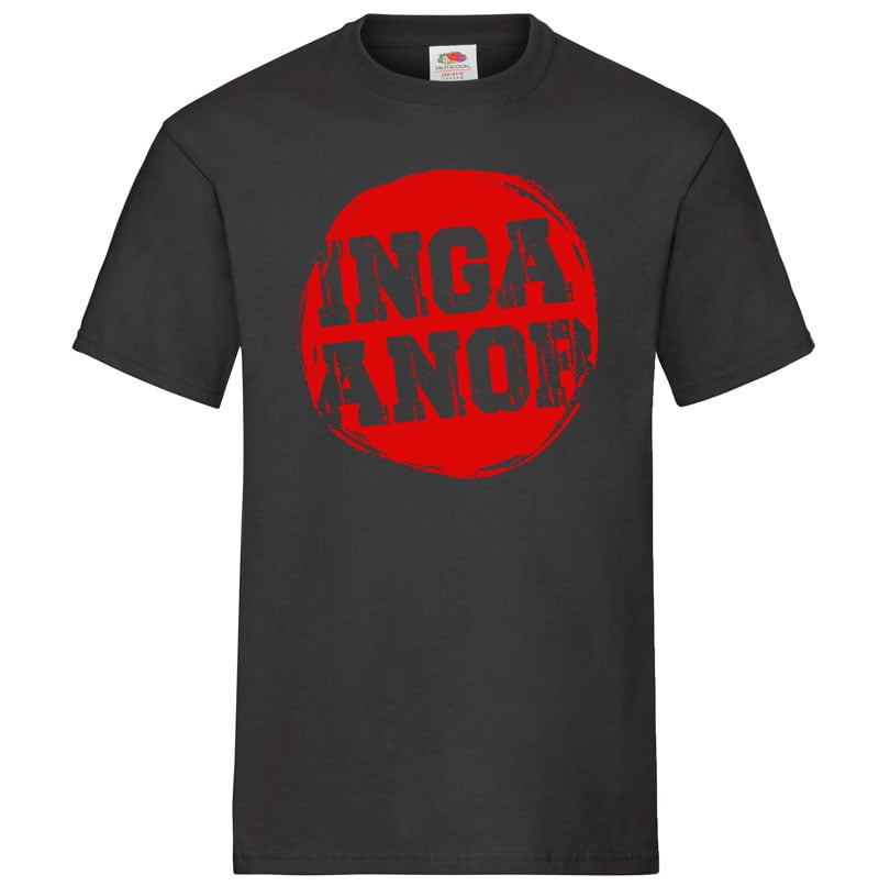 Inga Anor - logga - T-shirt (Svart tröja med rött tryck)