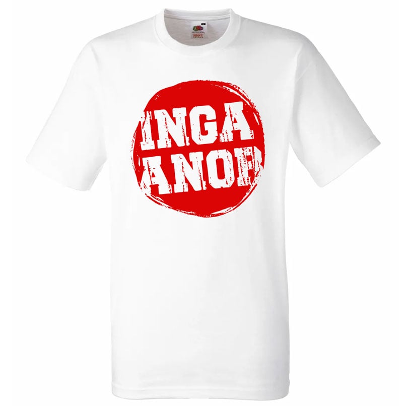 Inga Anor - logga - T-shirt (Vit tröja med rött tryck)