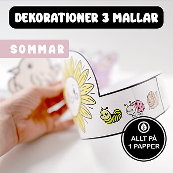 Dekorationer sommar - fjäril - insekter - sol - fågel - pyssel för barn 