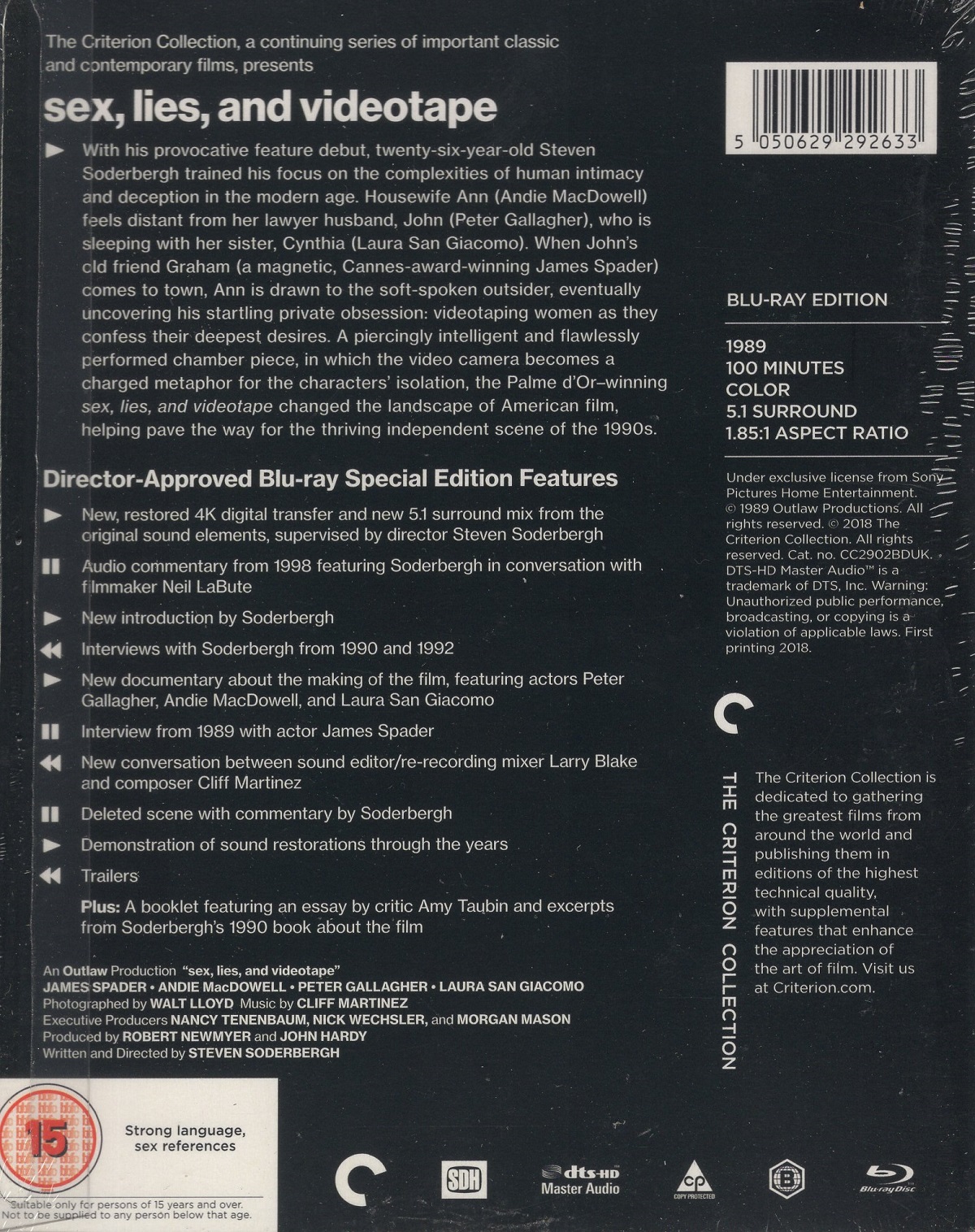 Sex, Lies, And Videotape (Criterion Collection) (Digipack) (ej svensk text) (Blu-ray) - 2