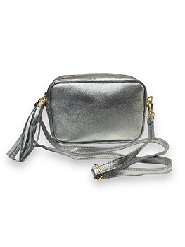 LUX, håndtaske i skind, silver