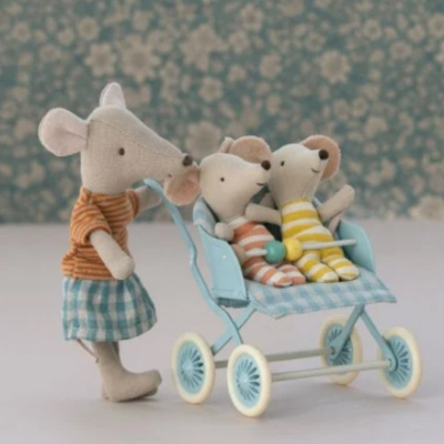 Sittvagn till kanin - Baby, Mint- Maileg - 4