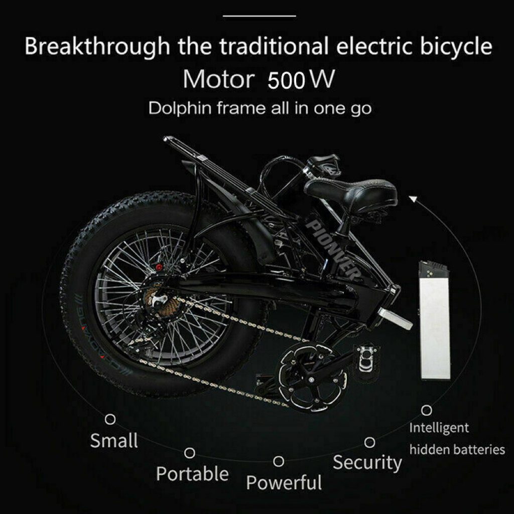 Pionver E-bike Electric Bike, 500W Motor 20″ Fat Tire p40 - 20