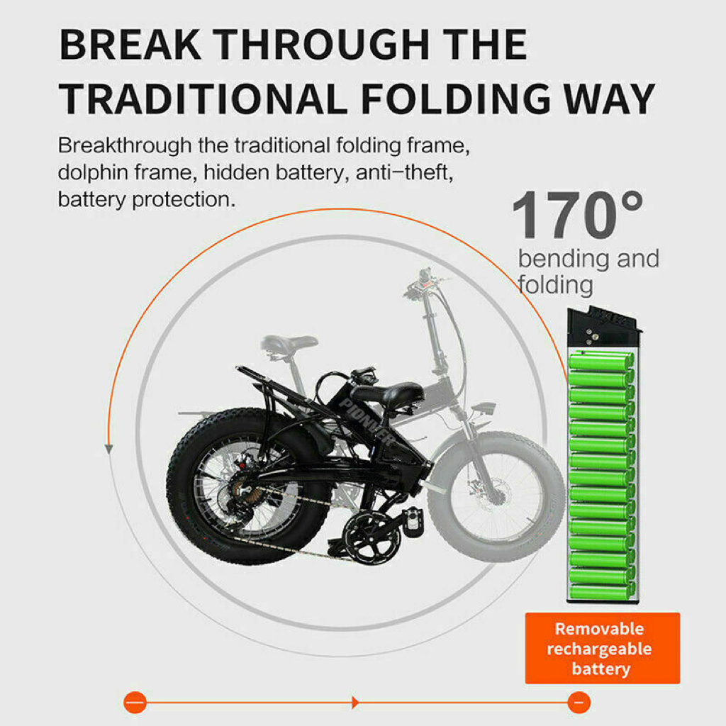Pionver E-bike Electric Bike, 500W Motor 20″ Fat Tire p40 - 17