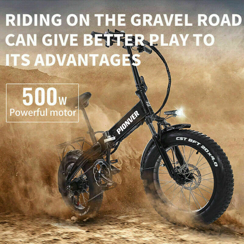 Pionver E-bike Electric Bike, 500W Motor 20″ Fat Tire p40 - 18