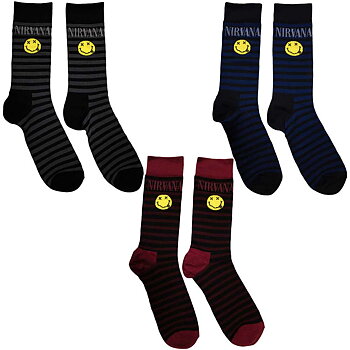Nirvana ankelsockor 3-pack: Smile Stripes (Storlek 39-45)