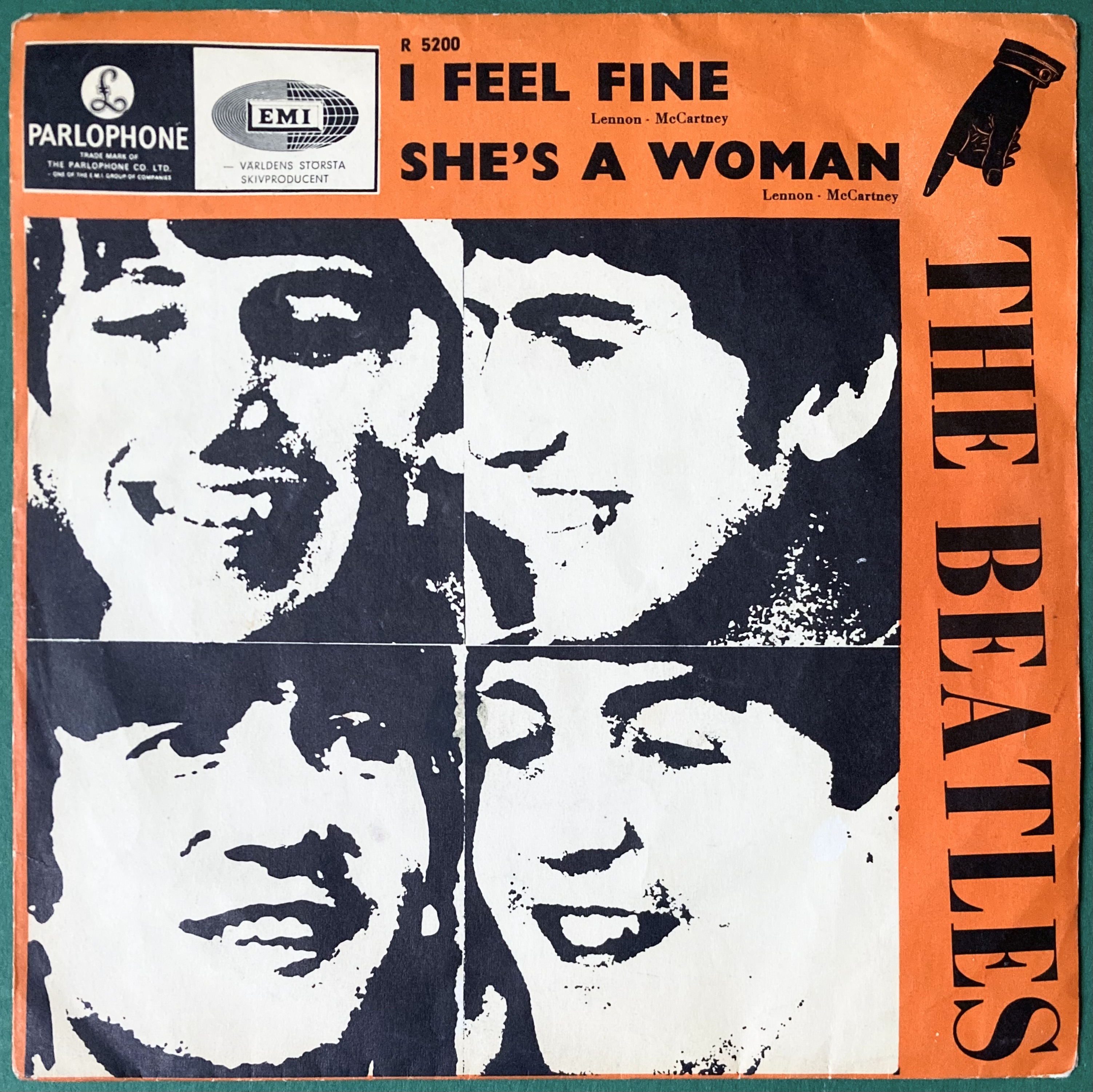 BEATLES - I feel fine 7" Swe PS 1964