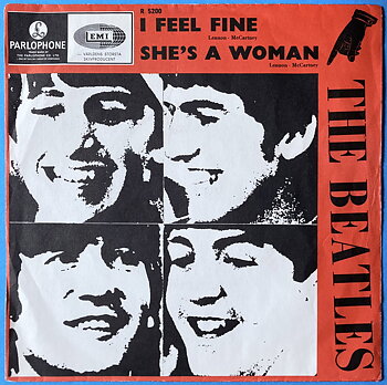 BEATLES - I feel fine 7" RED Swe PS 1964