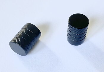 Valve caps black alloy