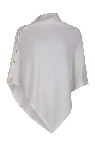 Poncho kashmir guldknappar offwhite