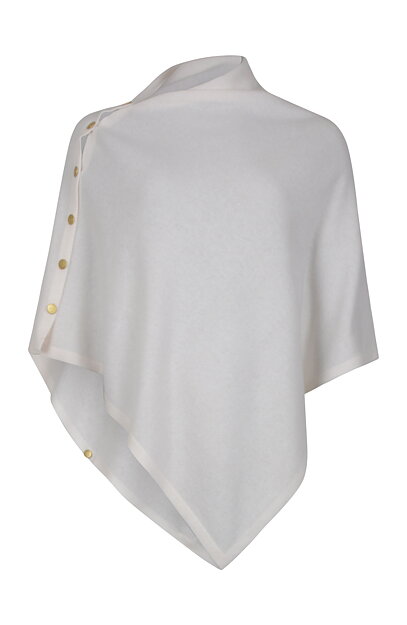 Poncho kashmir guldknappar offwhite