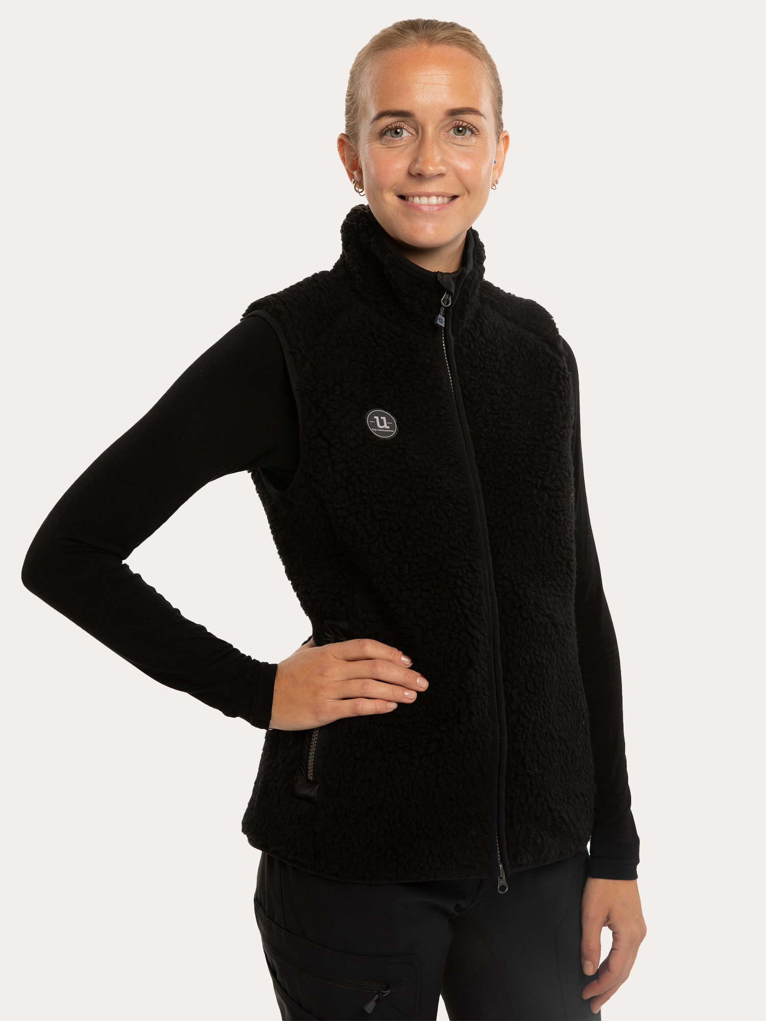Uhip Merino Pile Vest - Jet Black 