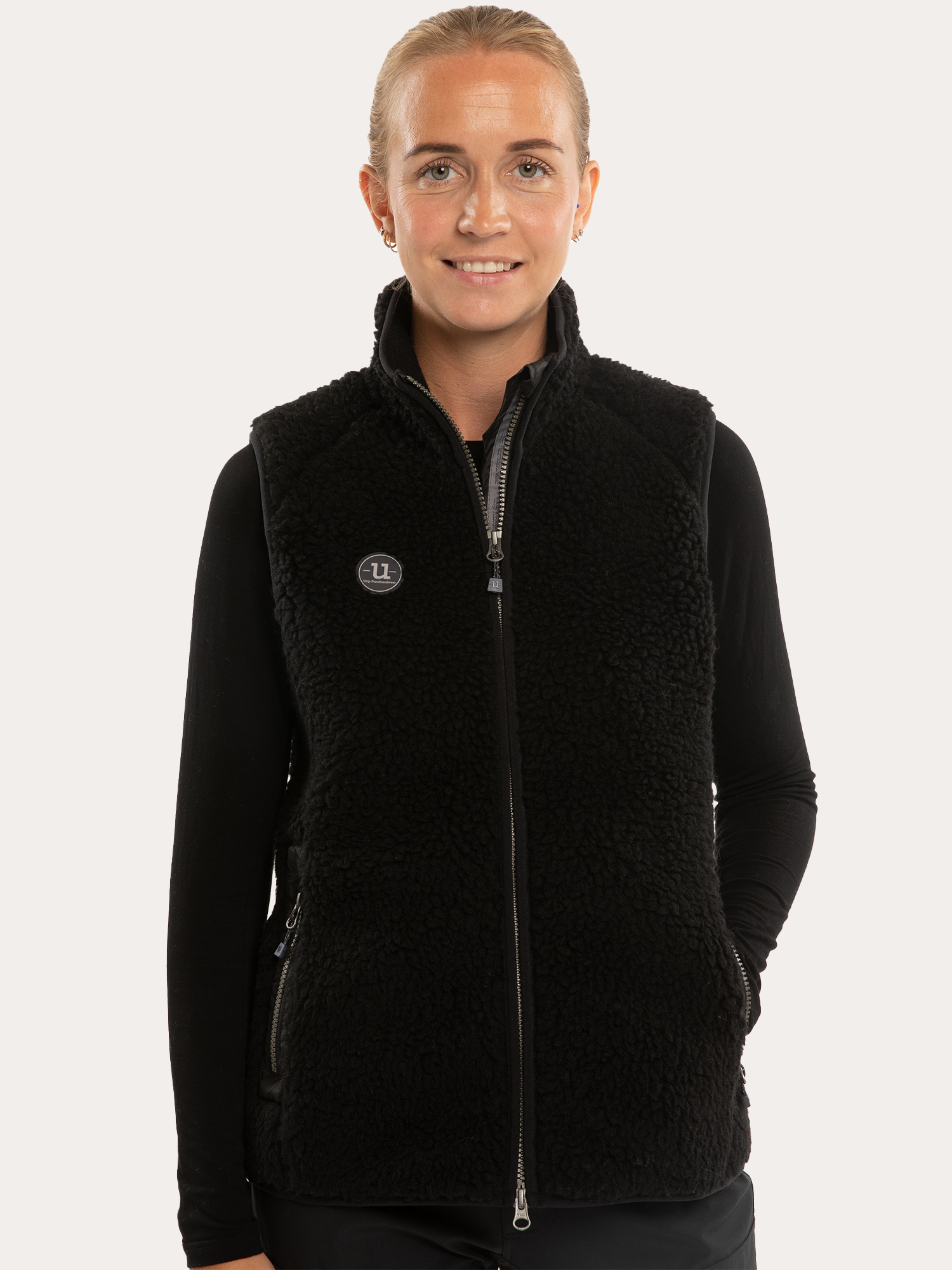 Uhip Merino Pile Vest - Jet Black 