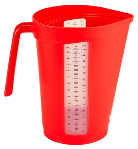 Måttkanna, 2 liter, röd