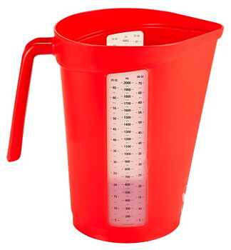 Måttkanna, 2 liter, röd