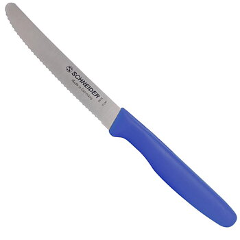 Snitt- och allkniv vågtandad, blå 110 mm