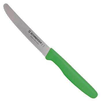Snitt- och allkniv vågtandad, grön 110 mm