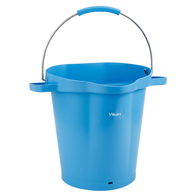 Hink 20 l, rostfritt handtag, gradering, blå