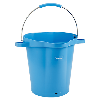 Hink 20 l, rostfritt handtag, gradering, blå