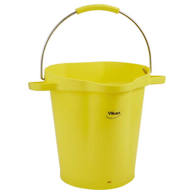 Hink 20 l, rostfritt handtag, gradering, gul