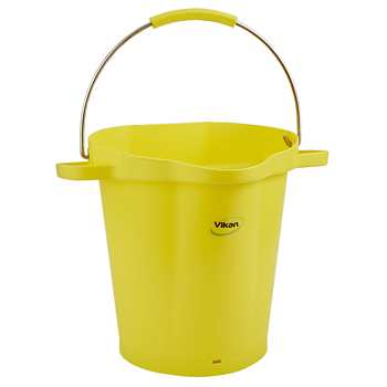 Hink 20 l, rostfritt handtag, gradering, gul