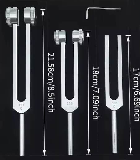 Stämgaffel Healing Set med  justerbart vikter, mallet med påse  - 3