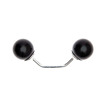 Double bead pin Svart 4,8 cm