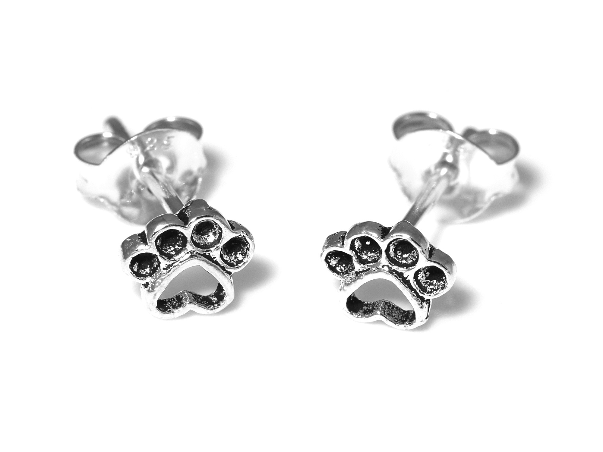 Hundspår Örhängen i Äkta 925 Silver, Tassavtryck Örhänge, Hund Accessoar, Hundtassavtryck Smycke - 2