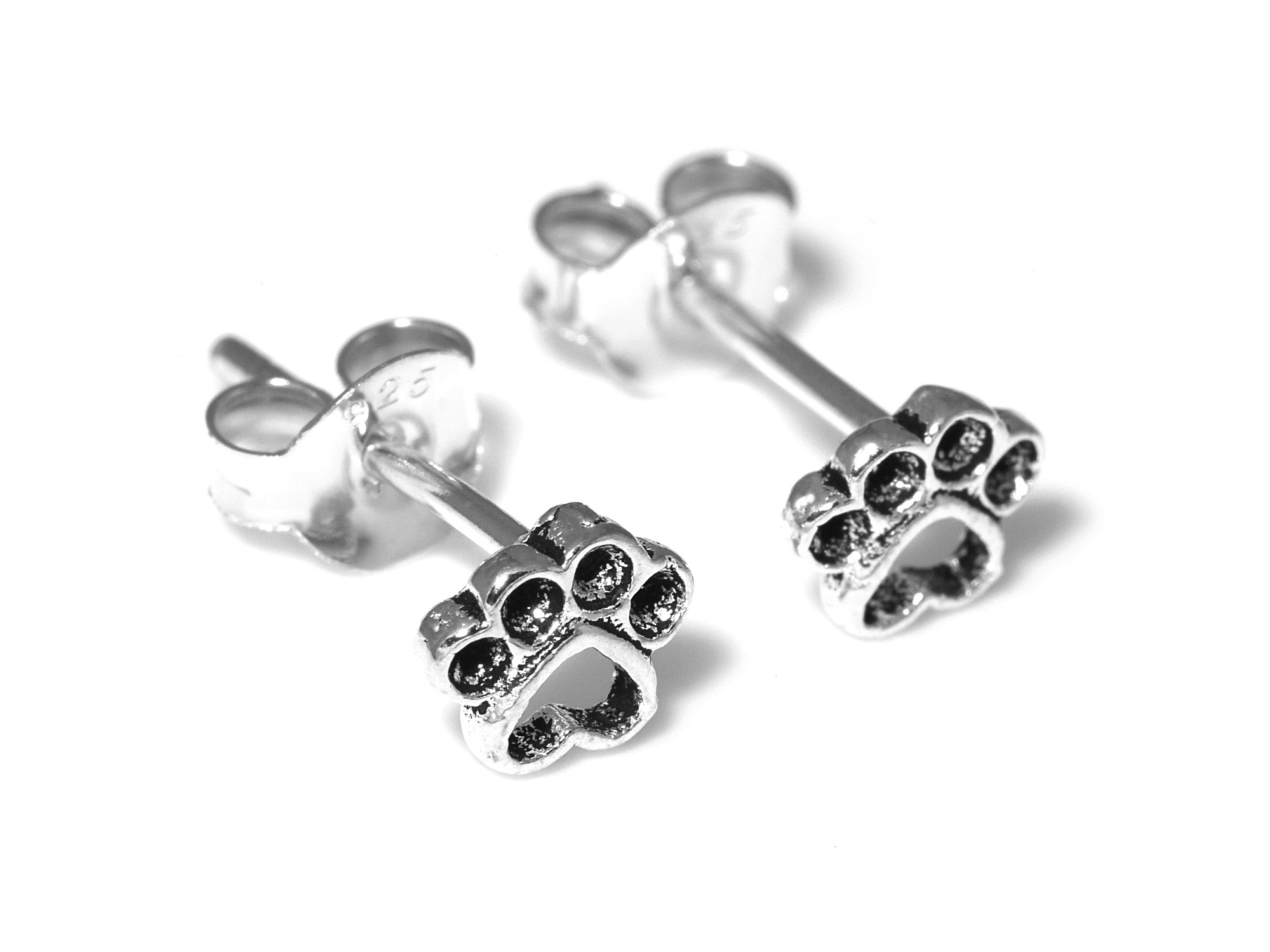 Hundspår Örhängen i Äkta 925 Silver, Tassavtryck Örhänge, Hund Accessoar, Hundtassavtryck Smycke