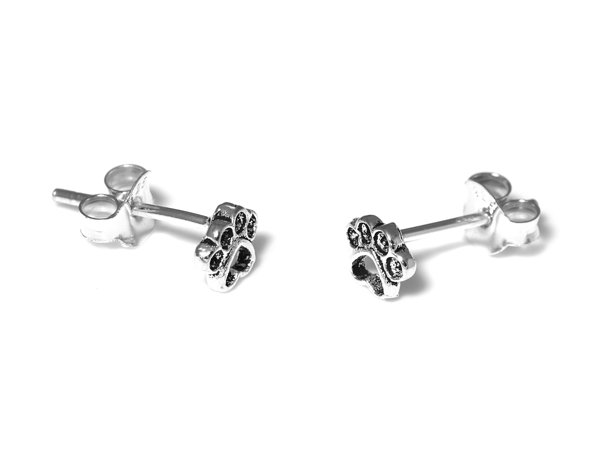 Hundspår Örhängen i Äkta 925 Silver, Tassavtryck Örhänge, Hund Accessoar, Hundtassavtryck Smycke - 3