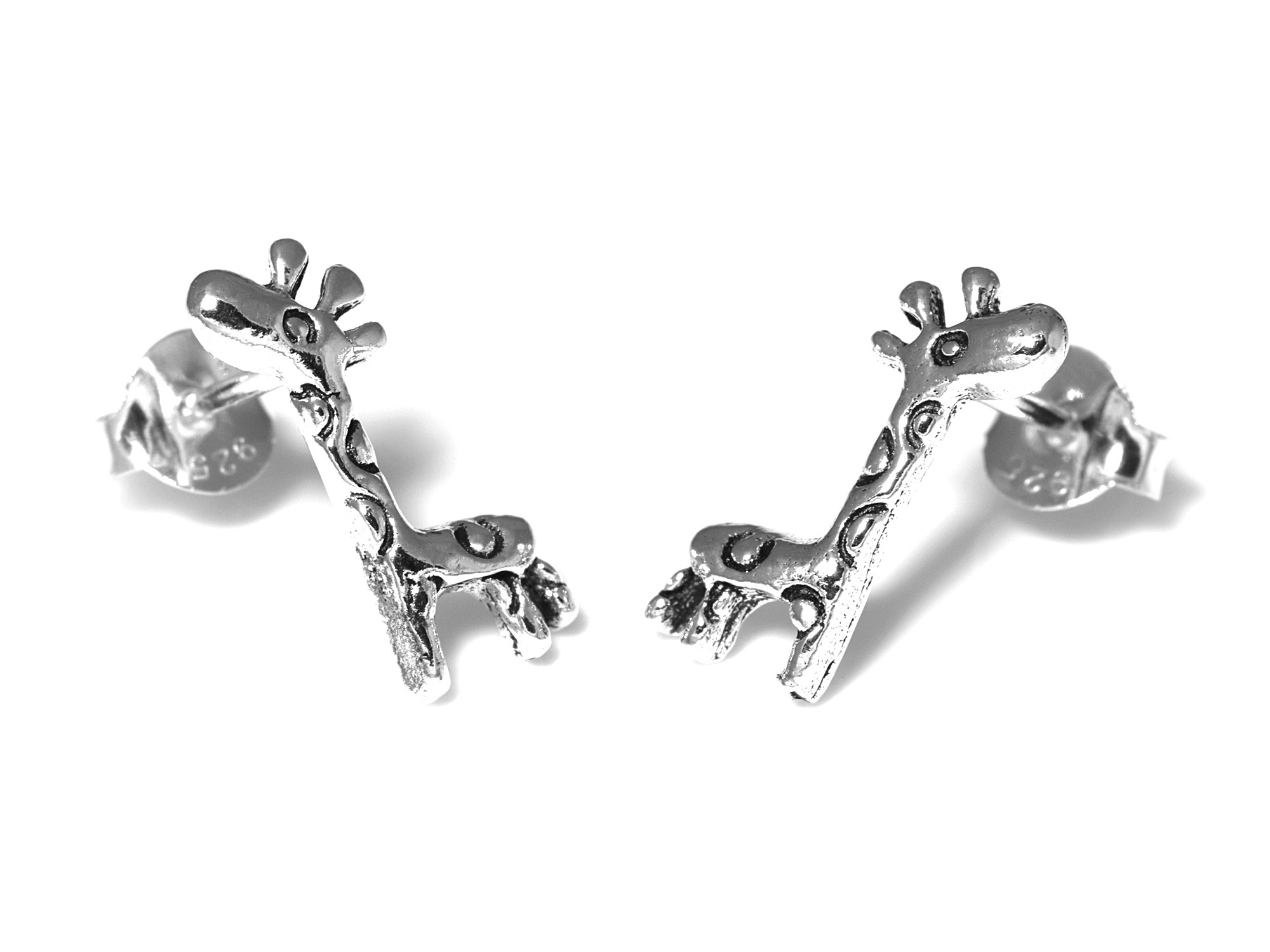 Giraffer Örhängen i Äkta 925 Silver, Giraff Örhänge, Afrika Accessoar, Djur Smycke - 2
