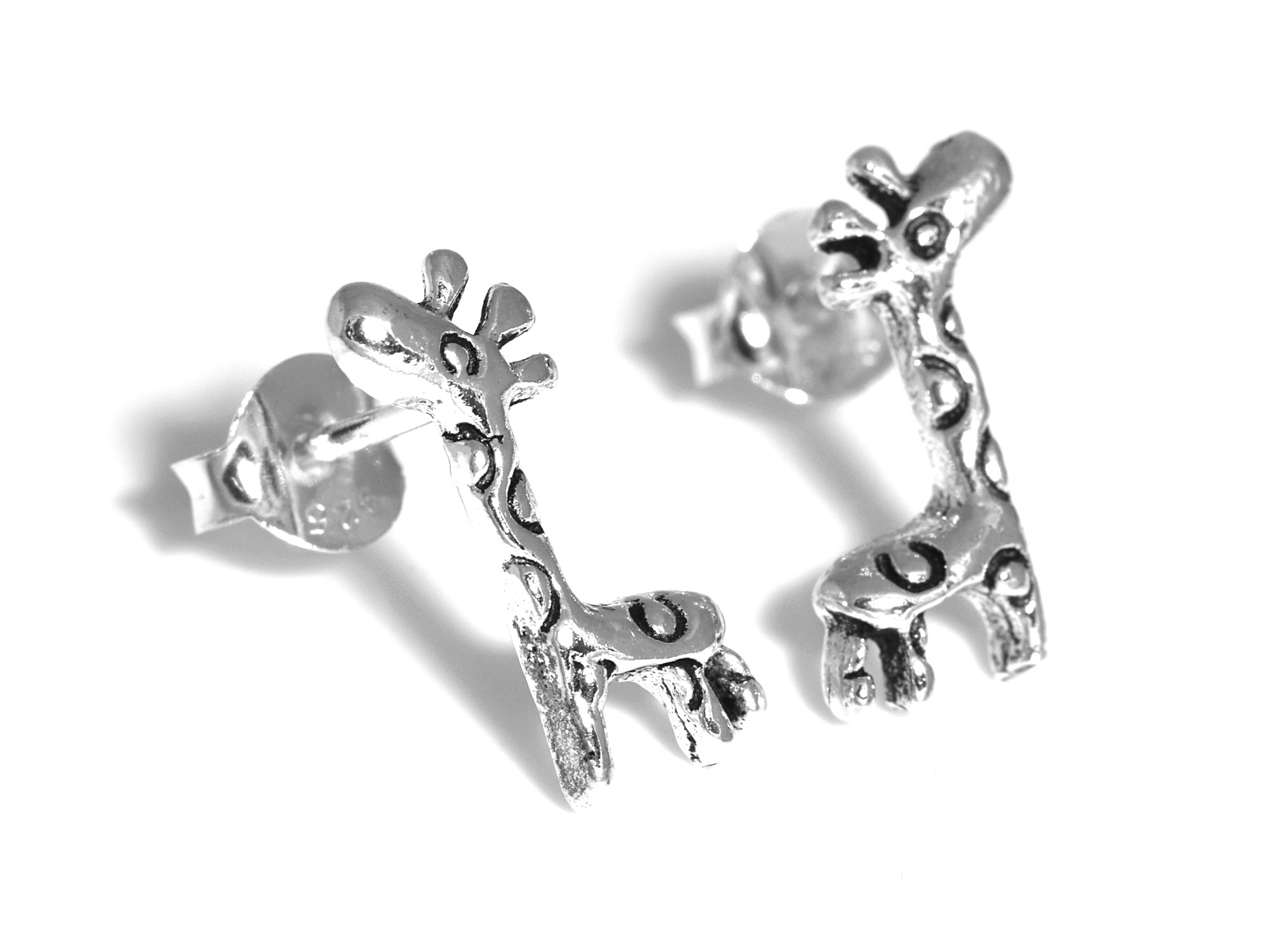 Giraffer Örhängen i Äkta 925 Silver, Giraff Örhänge, Afrika Accessoar, Djur Smycke