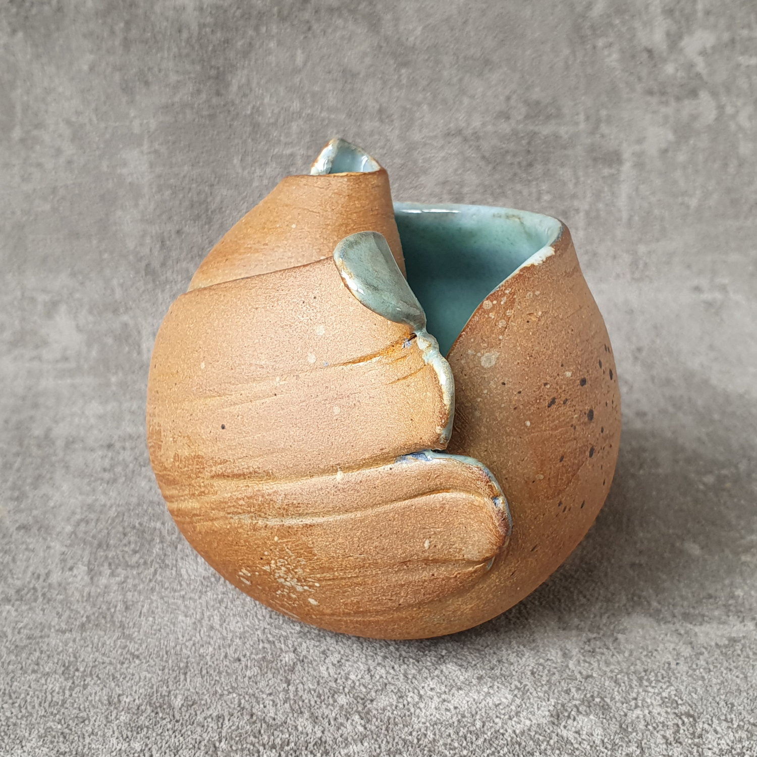 Flow sculpture hazy turquoise 1 - 4