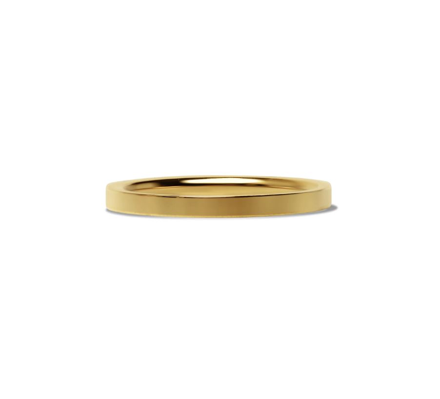 Glatt skinnende ring i gullstål - rett 2 mm bred - 3