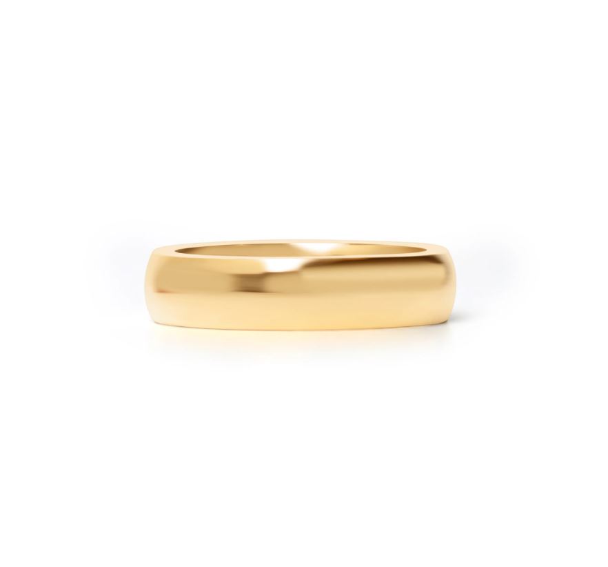 Glatt skinnende ring i gullstål - 5 mm bred - 3