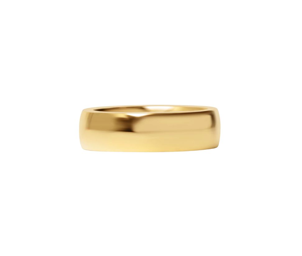 Glatt skinnende ring i gullstål - 6 mm bred - 3