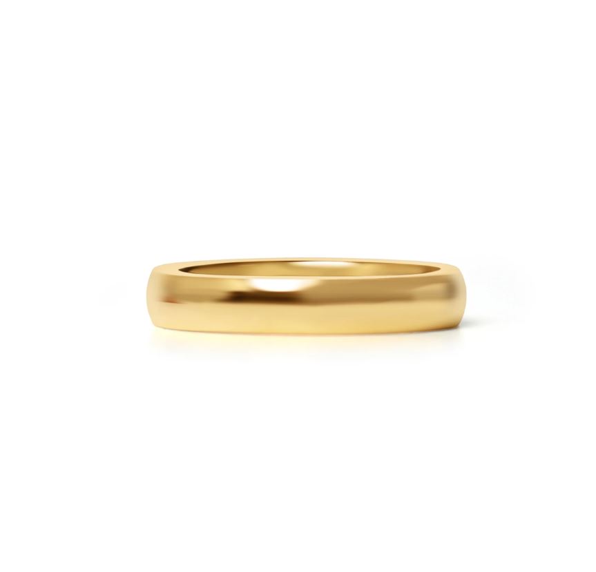 Glatt skinnende ring i gullstål - 4 mm bred - 3