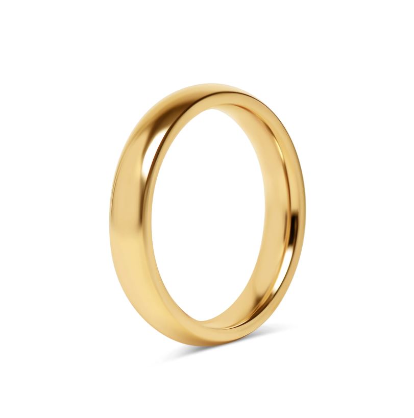 Glatt skinnende ring i gullstål - 4 mm bred - 2