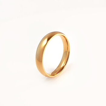 Glatt skinnende ring i gullstål - 4 mm bred