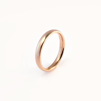 Glatt skinnende ring i roségullstål - 3 mm bred